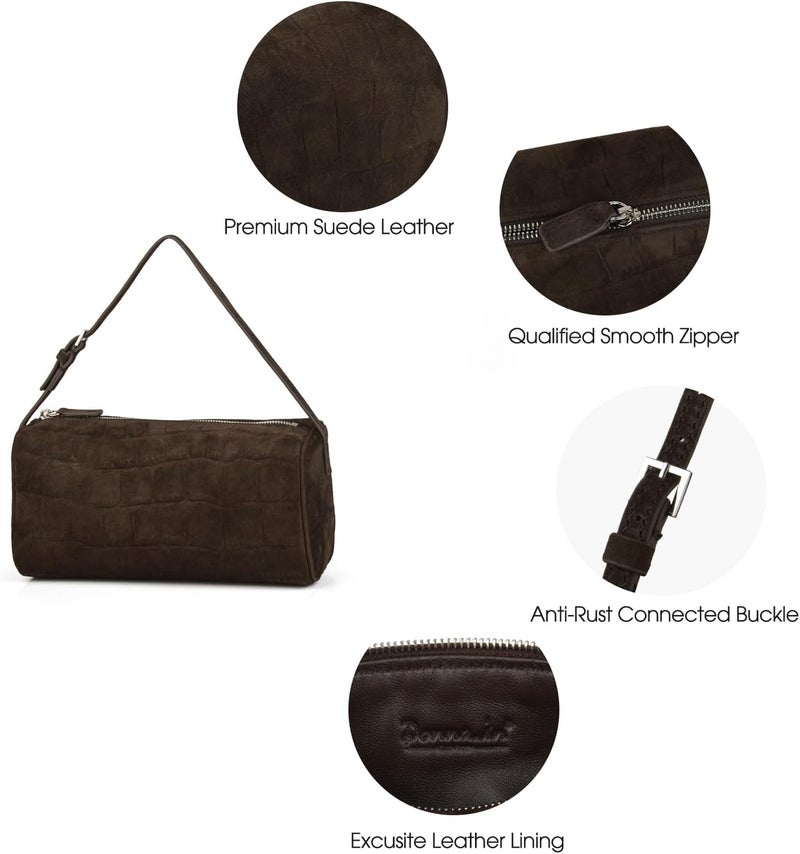 DONNAIN Premium Suede Leather Crossbody Purses for Women, Small Shoulder Bag with Adjustable Strap and Crossbody Hobo Bag - Image 4